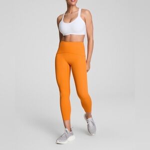 SPANX Booty Boost 7/8 Leggings Orange High Rise Sculpting Activewear Size S